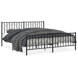 Vidaxl bedframe met hoofd- en voeteneinde metaal zwart 183x213 cm