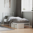 Vidaxl bedframe met hoofdbord zonder matras metaal wit 75x190 cm