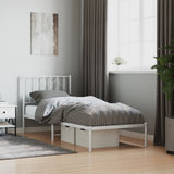 Vidaxl bedframe met hoofdbord metaal wit 80x200 cm