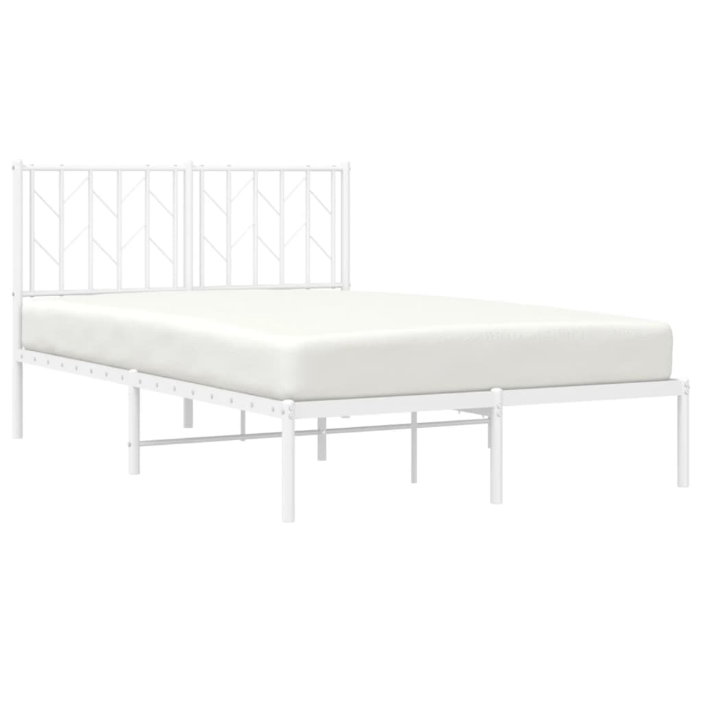 Vidaxl bedframe met hoofdbord metaal wit 120x200 cm