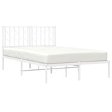Vidaxl bedframe met hoofdbord metaal wit 120x200 cm