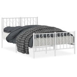 Vidaxl bedframe met hoofd- en voeteneinde metaal wit 120x190 cm