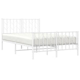 Vidaxl bedframe met hoofd- en voeteneinde metaal wit 120x190 cm