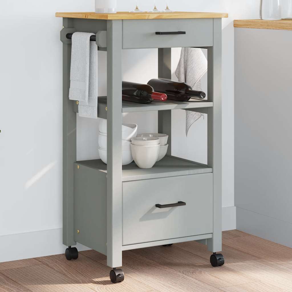 Vidaxl keukentrolley monza 48x40x88,5 cm massief grenenhout