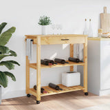 Vidaxl keukentrolley monza 84x40x88,5 cm massief grenenhout