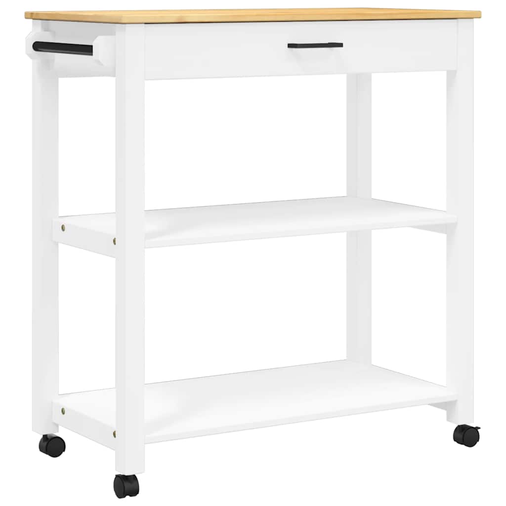 Vidaxl keukentrolley monza 84x40x88,5 cm massief grenenhout wit