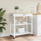 Vidaxl keukentrolley monza 84x40x88,5 cm massief grenenhout wit