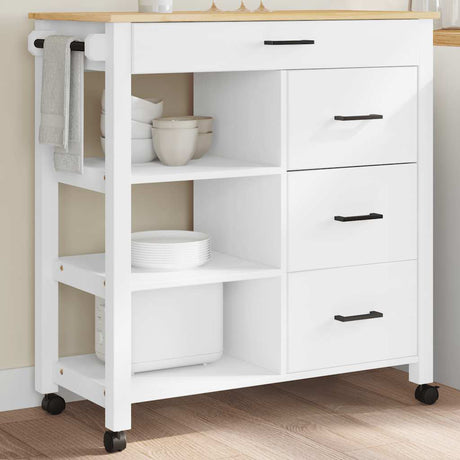 Vidaxl keukentrolley monza 84x40x88,5 cm massief grenenhout wit