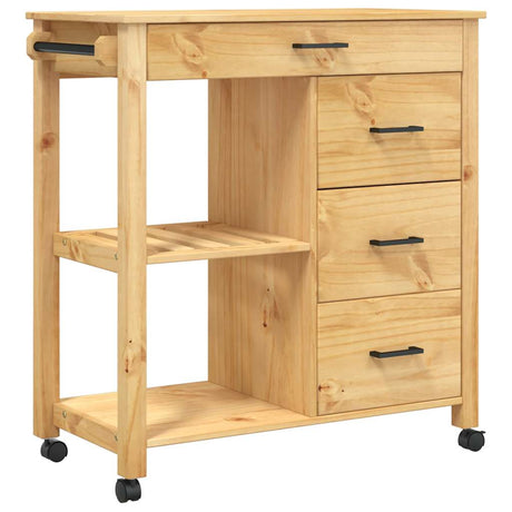 Vidaxl keukentrolley monza 84x40x88,5 cm massief grenenhout
