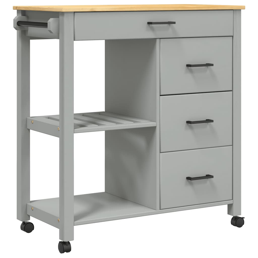 Vidaxl keukentrolley monza 84x40x88,5 cm massief grenenhout