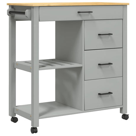Vidaxl keukentrolley monza 84x40x88,5 cm massief grenenhout