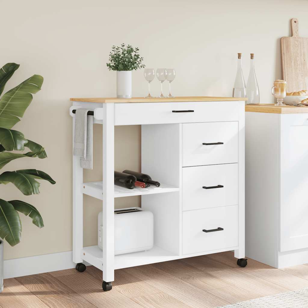 Vidaxl keukentrolley monza 84x40x88,5 cm massief grenenhout