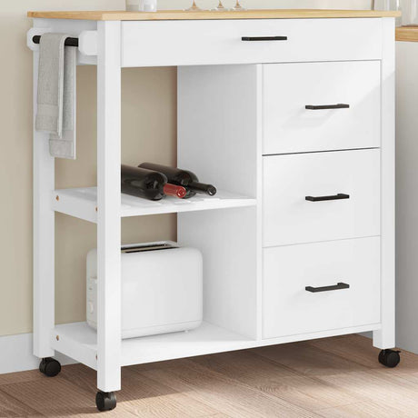 Vidaxl keukentrolley monza 84x40x88,5 cm massief grenenhout