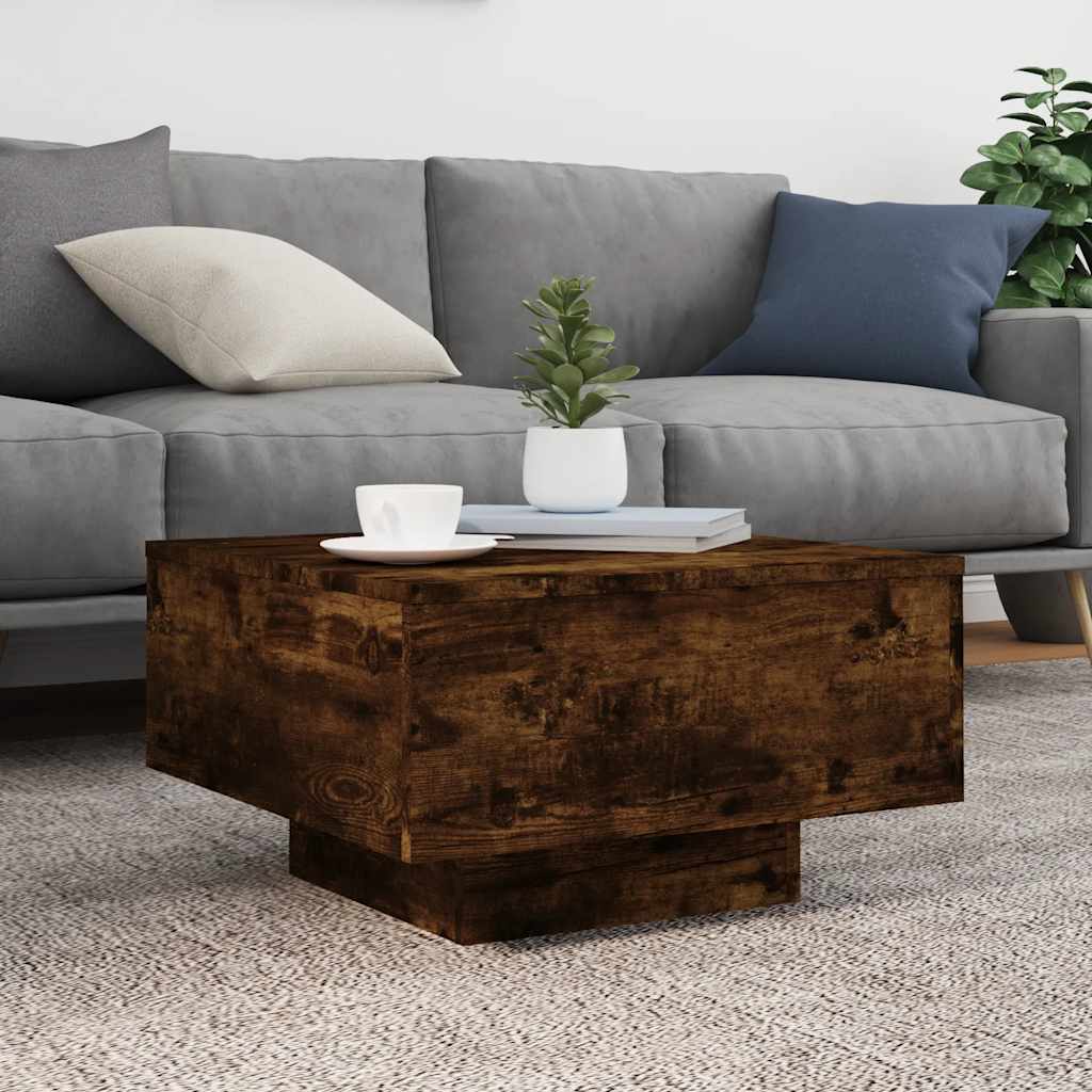 Vidaxl salontafel 55x55x31 cm bewerkt hout gerookt eikenkleurig