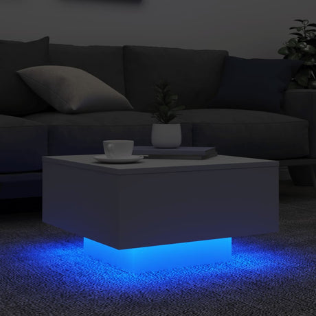 Vidaxl salontafel met led-verlichting 55x55x31 cm wit