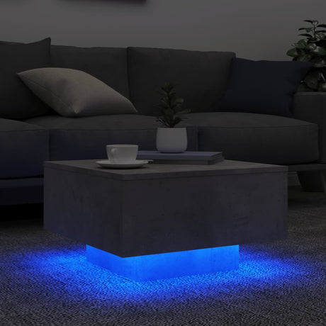 Vidaxl salontafel met led-verlichting 55x55x31 cm betongrijs