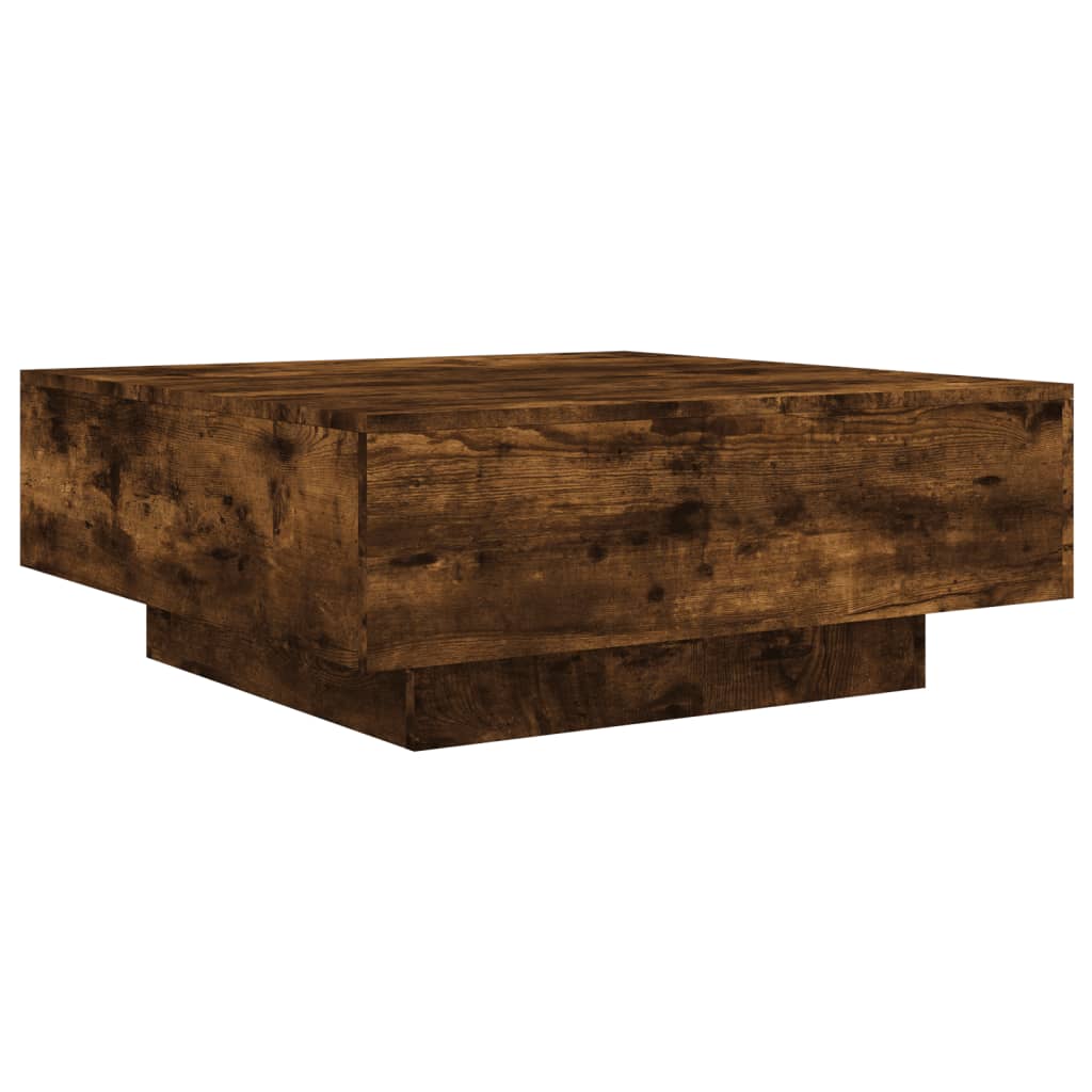 Vidaxl salontafel 80x80x31 cm bewerkt hout gerookt eikenkleurig