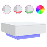 Vidaxl salontafel met led-verlichting 80x80x31 cm wit