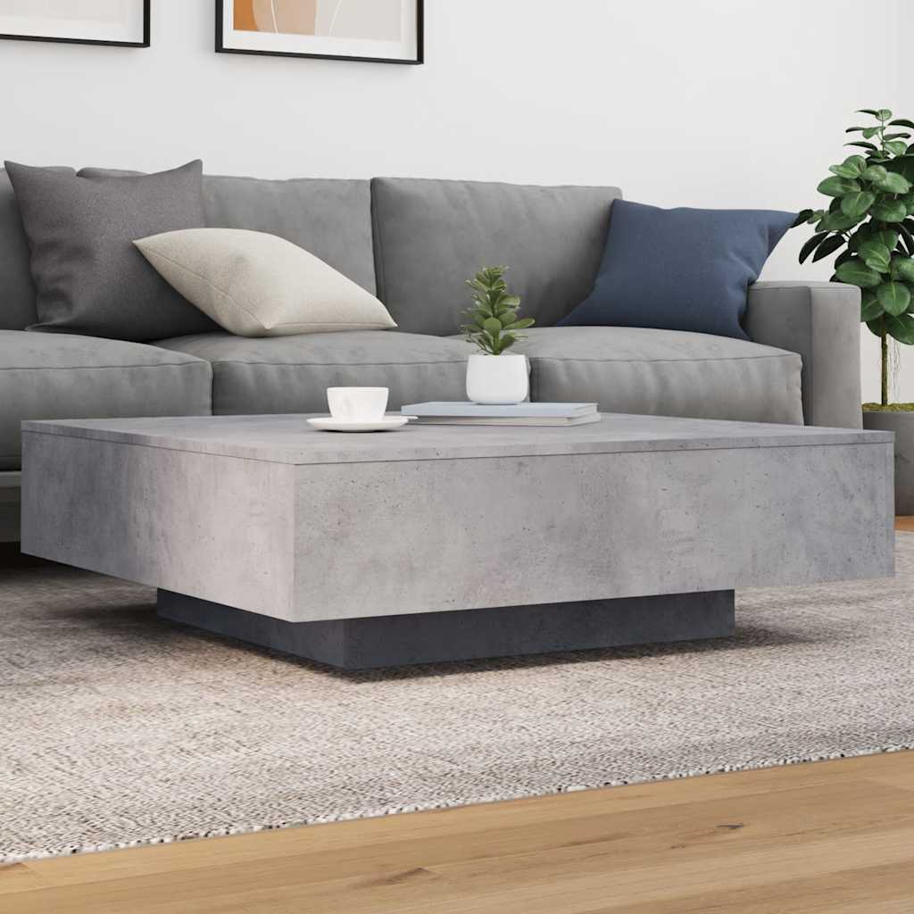 Vidaxl salontafel met led-verlichting 100x100x31 cm betongrijs
