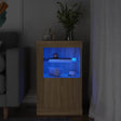 Vidaxl bijzetkast met led-verlichting bewerkt hout sonoma eikenkleurig
