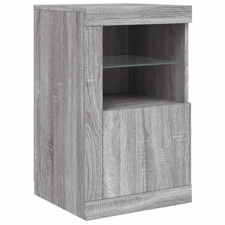Vidaxl bijzetkast met led bewerkt hout grijs sonoma