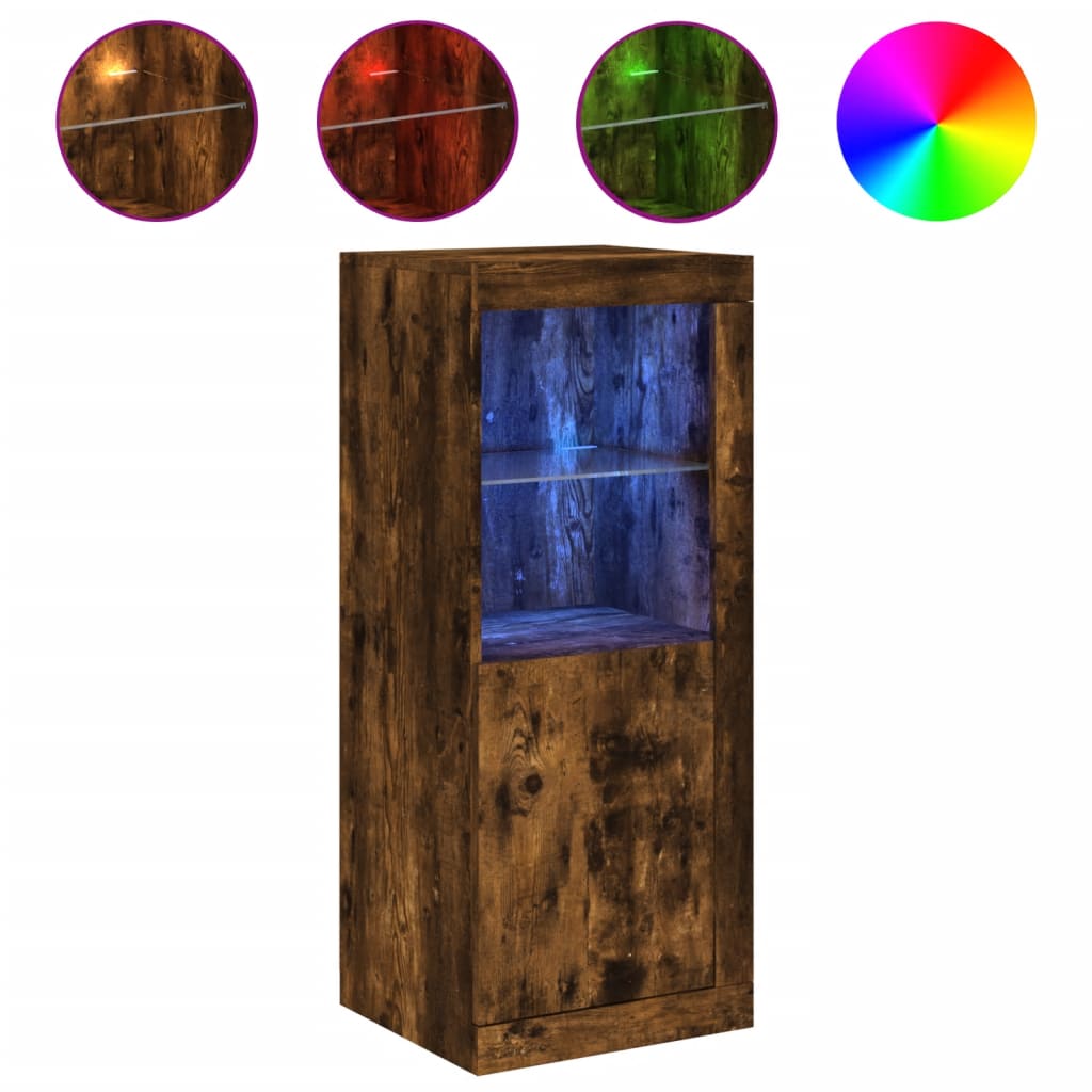 Vidaxl dressoir met led-verlichting 41x37x100 cm gerookt eikenkleurig