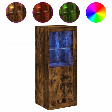 Vidaxl dressoir met led-verlichting 41x37x100 cm gerookt eikenkleurig