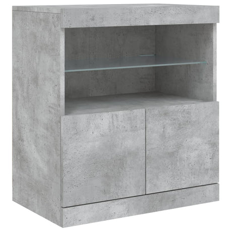 Vidaxl dressoir met led-verlichting 60x37x67 cm betongrijs