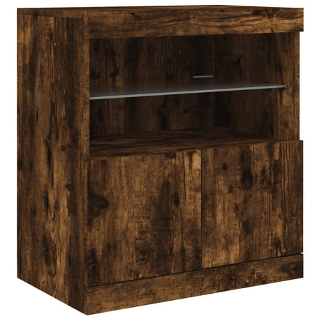 Vidaxl dressoir met led-verlichting 60x37x67 cm gerookt eikenkleurig