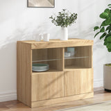 Vidaxl dressoir met led-verlichting 81x37x67 cm sonoma eikenkleurig