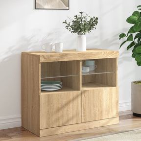 Vidaxl dressoir met led-verlichting 81x37x67 cm sonoma eikenkleurig