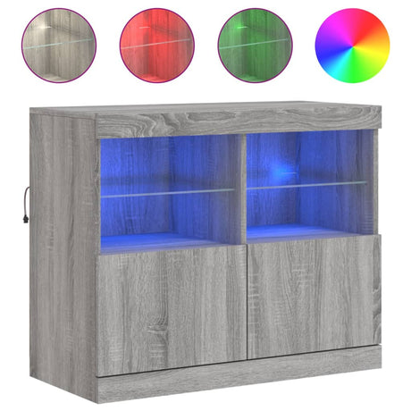 Vidaxl dressoir met led-verlichting 81x37x67 cm grijs sonoma eiken