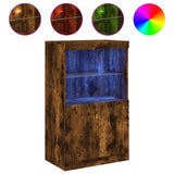 Vidaxl dressoir met led-verlichting 60,5x37x100 cm gerookt eikenkleur