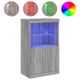Vidaxl dressoir met led-verlichting 60,5x37x100 cm grijs sonoma eiken
