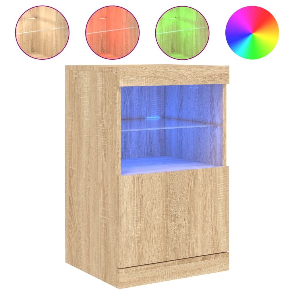 Vidaxl dressoir met led-verlichting 41x37x67 cm sonoma eikenkleurig