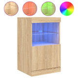 Vidaxl dressoir met led-verlichting 41x37x67 cm sonoma eikenkleurig