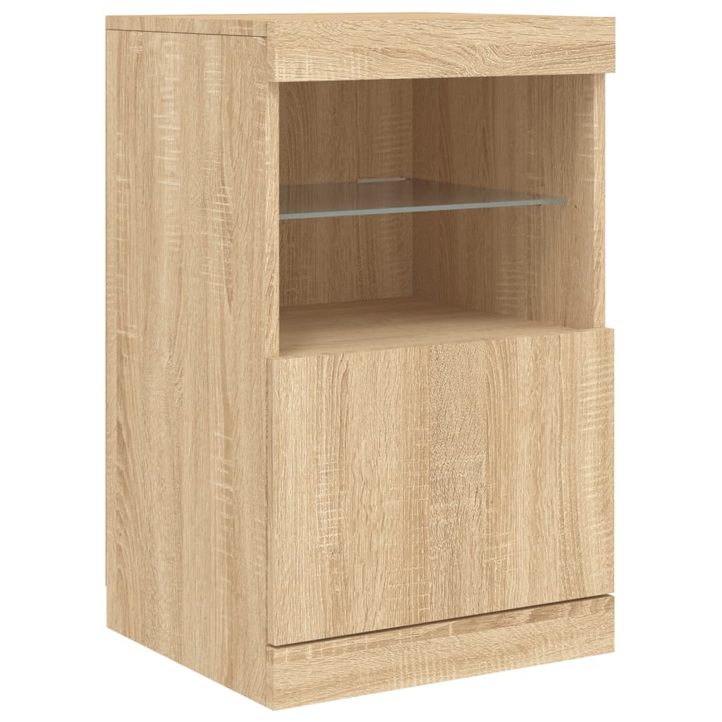 Vidaxl dressoir met led-verlichting 41x37x67 cm sonoma eikenkleurig