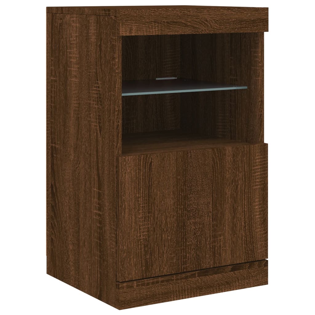 Vidaxl dressoir met led-verlichting 41x37x67 cm bruin eikenkleur