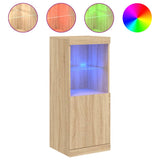Vidaxl dressoir met led-verlichting 41x37x100 cm sonoma eikenkleurig