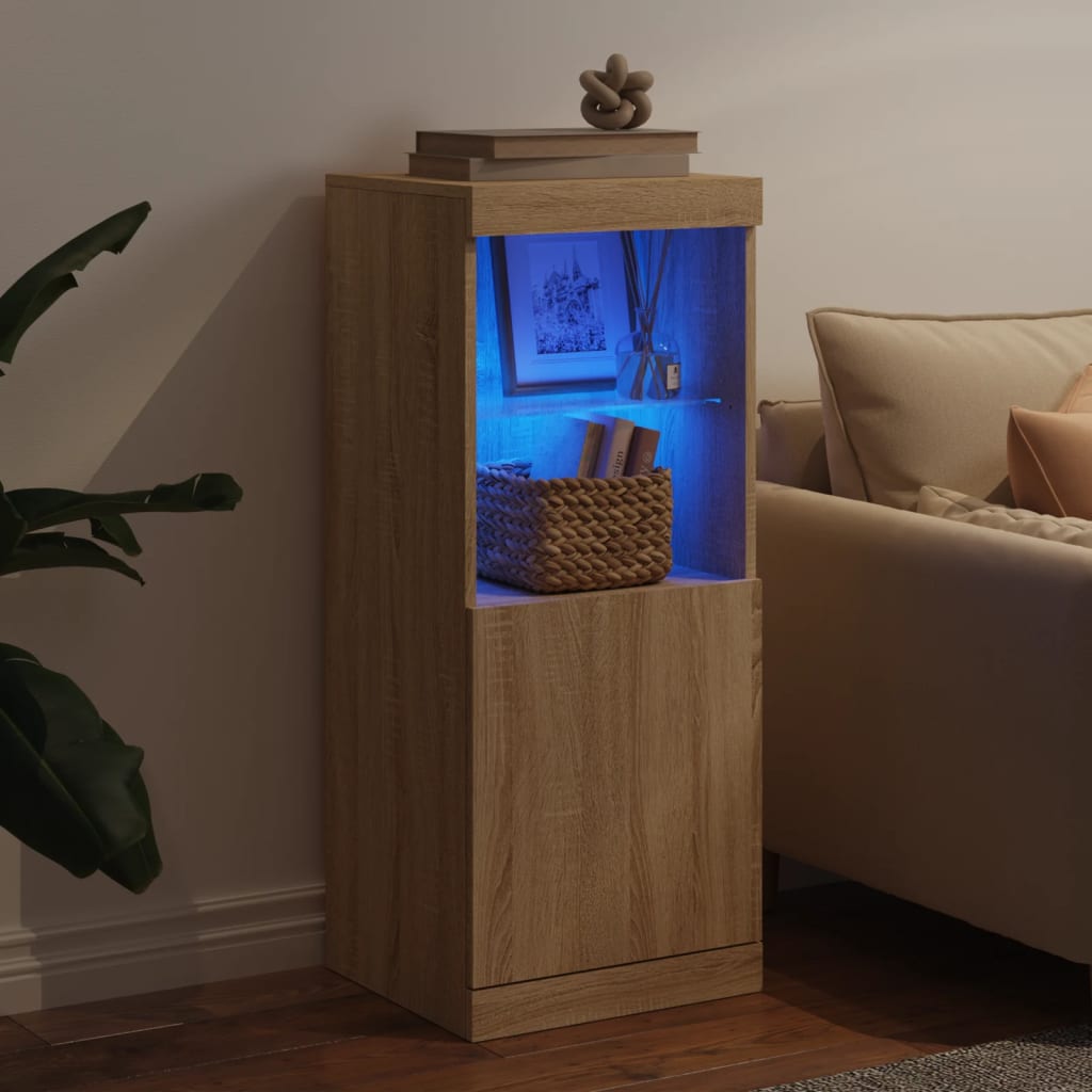 Vidaxl dressoir met led-verlichting 41x37x100 cm sonoma eikenkleurig