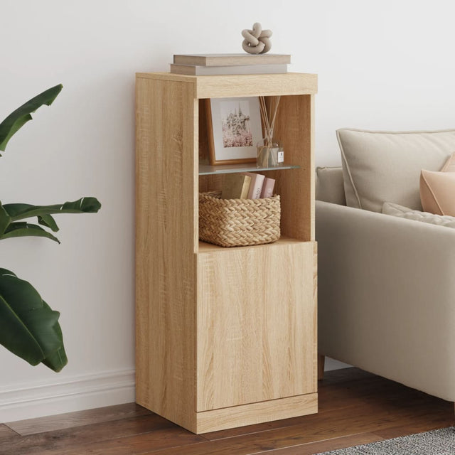 Vidaxl dressoir met led-verlichting 41x37x100 cm sonoma eikenkleurig