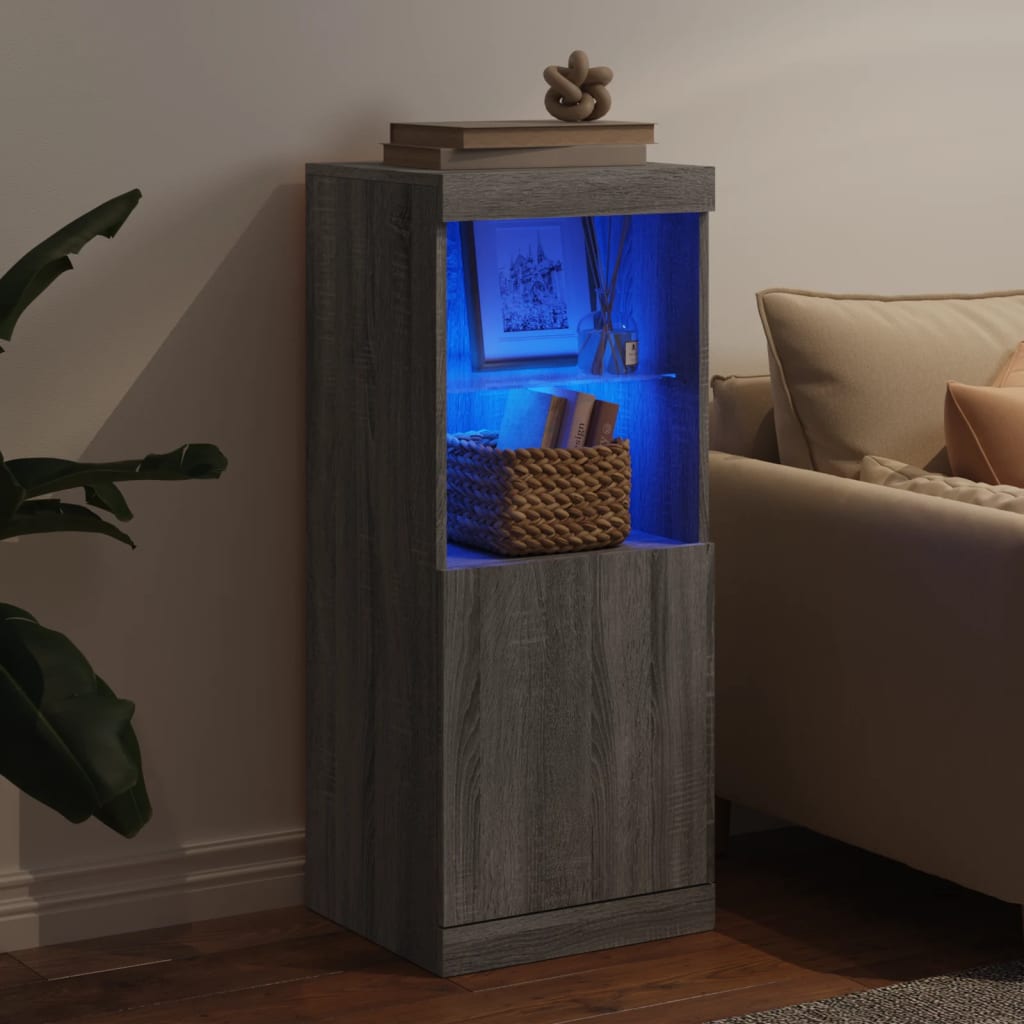 Vidaxl dressoir met led-verlichting 41x37x100 cm grijs sonoma eiken