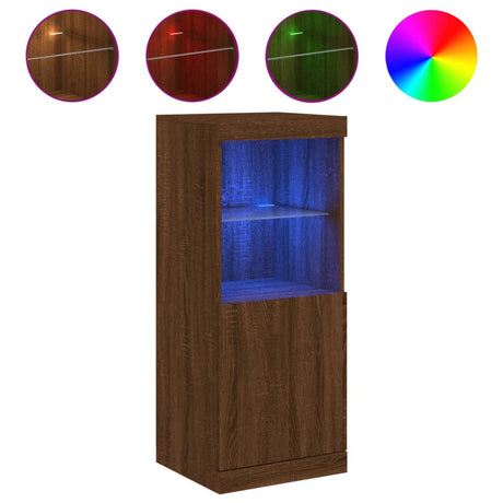 Vidaxl dressoir met led-verlichting 41x37x100 cm bruin eikenkleur