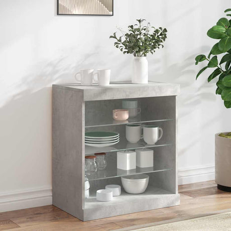 Vidaxl dressoir met led-verlichting 60,5x37x67 cm betongrijs