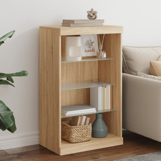 Vidaxl dressoir met led-verlichting 60,5x37x100 cm sonoma eikenkleurig
