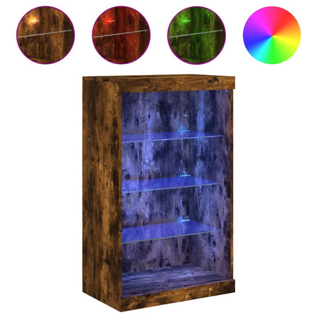 Vidaxl dressoir met led-verlichting 60,5x37x100 cm gerookt eikenkleur