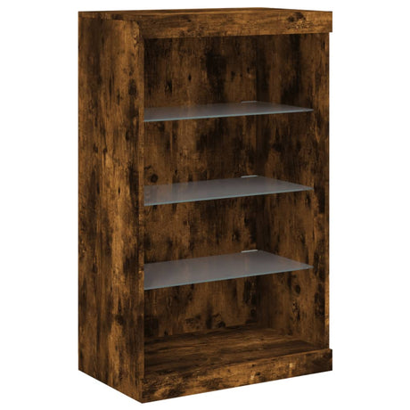 Vidaxl dressoir met led-verlichting 60,5x37x100 cm gerookt eikenkleur