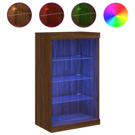 Vidaxl dressoir met led-verlichting 60,5x37x100 cm bruin eikenkleur