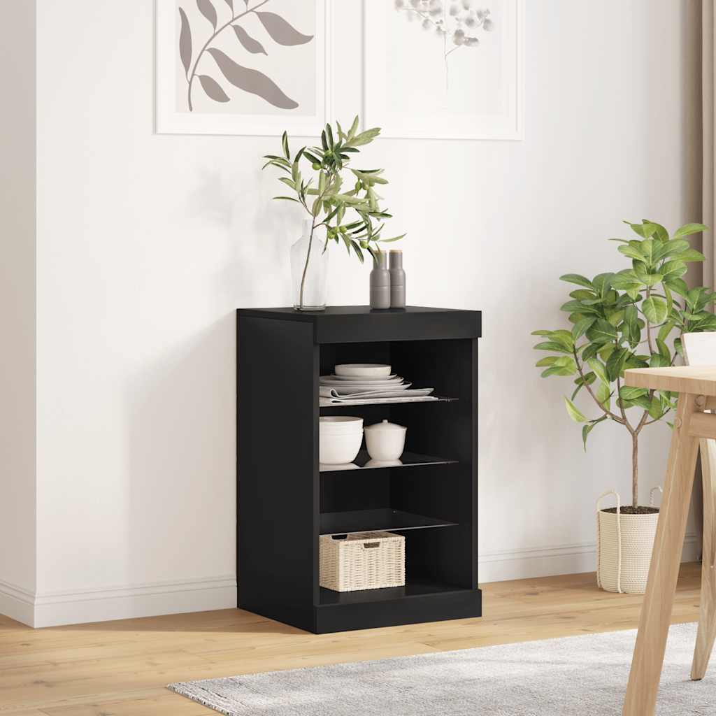 Vidaxl dressoir met led-verlichting 41x37x67 cm zwart