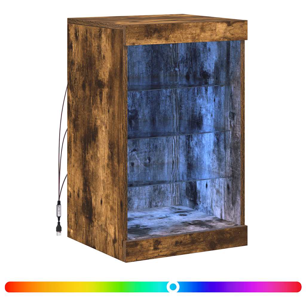Vidaxl dressoir met led-verlichting 41x37x67 cm gerookt eikenkleurig
